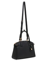 Anne Klein Belted Curved Satchel Bag with Convertible Strap