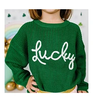 Sweet Wink Toddler Girls Lucky St. Patrick's Day Knit Sweater