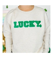 Sweet Wink Toddler Boys Lucky Varsity Patch St. Patrick's Day Sweatshirt