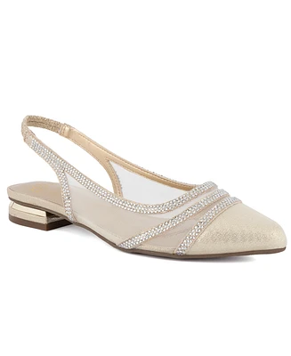 Jones New York Women's Quilletta Embellished Slingback Dress Flats