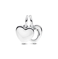 Pandora Engravable Heart Magnifying Glass Double Dangle Charms