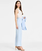 Bar Iii Women's High Rise Belted Wide Leg Pants, Exclusively at Macy's