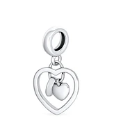 Bling Jewelry Bff Trio Hearts Dangle Charm Bead for Grandma Sterling Silver European Bracelet