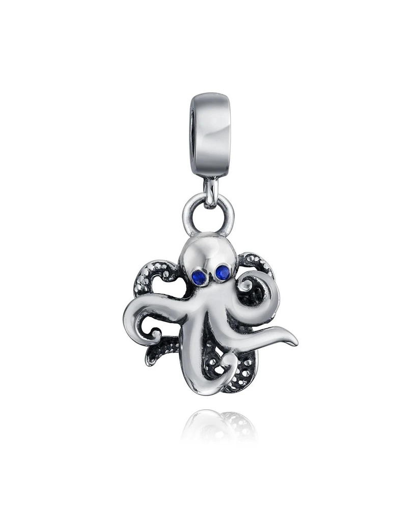 Bling Jewelry Squid Scuba Diver Octopus Dangle Charm Bead Sterling Silver for European Bracelet