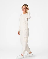 Cable & Gauge Women's Yummy Crewneck Sweatshirt Cargo Pant Matching Set