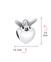 Bling Jewelry Initial Alphabet Bead Charm Fairy Angel Wings Heart Sterling Silver