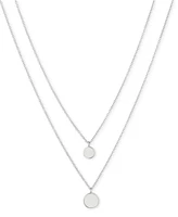 Lauren Ralph Lauren Sterling Silver Disc Pendant Two Row Necklace, 20" + 3" extender