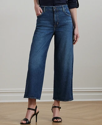 Lauren Ralph Petite High-Rise Wide-Leg Cropped Jeans