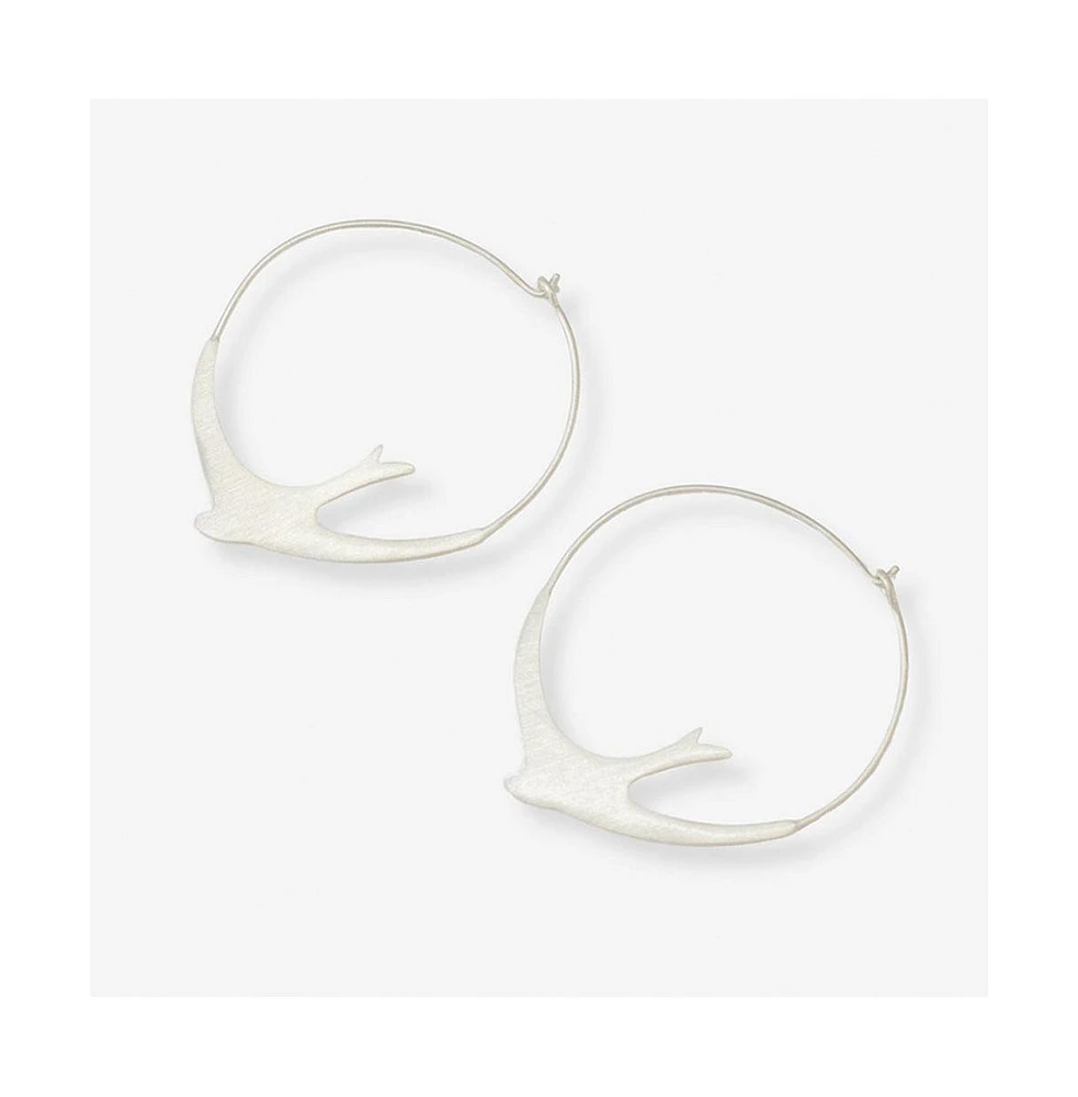 Amelia Bird Hoop Earrings Silver