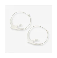 Amelia Bird Hoop Earrings Silver