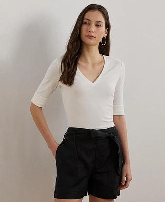 Lauren Ralph Elbow-Sleeve Top