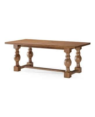 Maven Lane Leon Traditional Wooden Dining Table in Antiqued Natural Finish