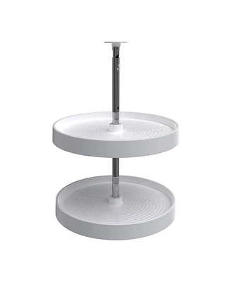 Rev-a-Shelf 18'' Lazy Susan Full-Circle Polymer Two-Shelf, White, 2062-18-11-1