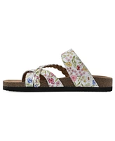 White Mountain Women's Hazy Round Toe Flat Sandals