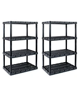 Gracious Living Xl 4 Shelf Knect A Shelf Ventilated Heavy Duty Storage (2 Pack)