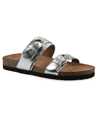 White Mountain Women's Hardball Round Toe Flat Sandals