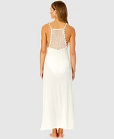 Ibiza Anne Cole Women's V-Neck Crochet Back Maxi Cover-Up