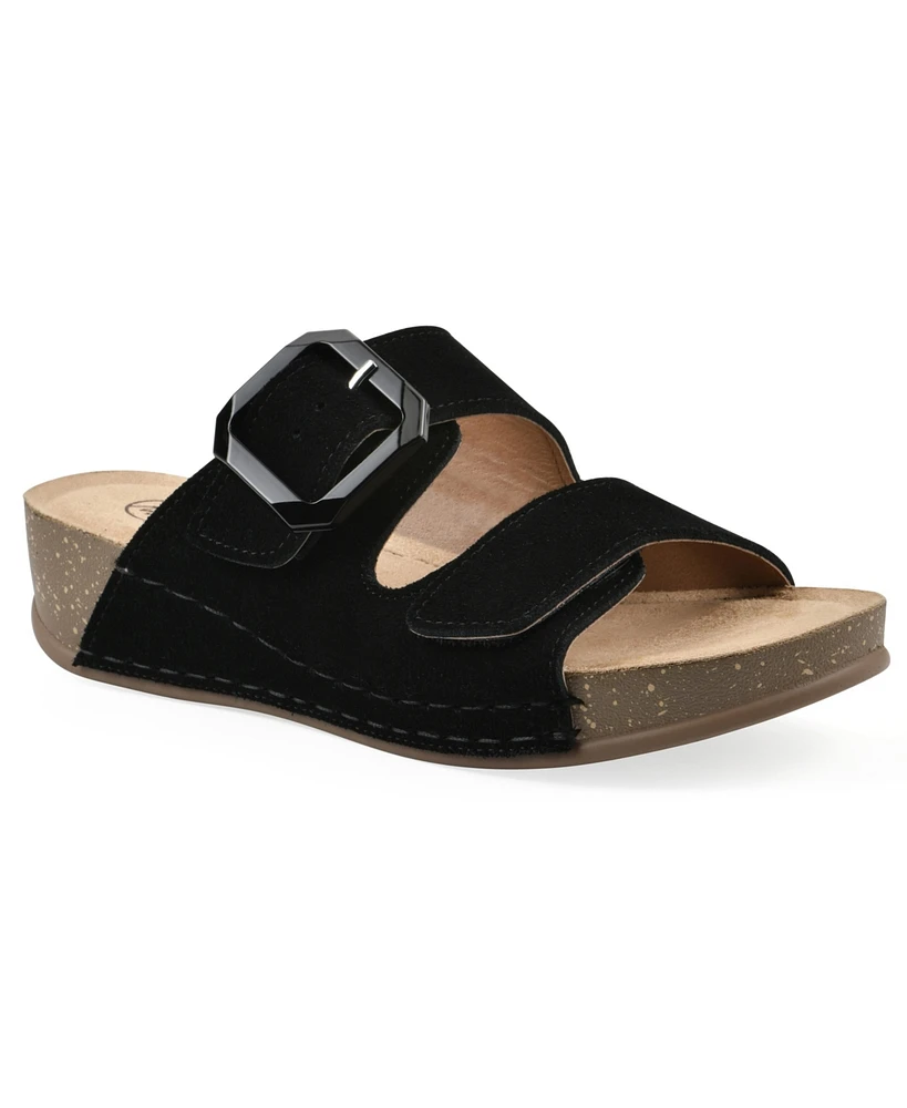 White Mountain Women's Fearful Slip-On Wedge Sandals