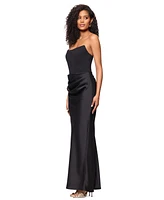 Betsy & Adam Women's Mixed-Media Strapless Corset Gown