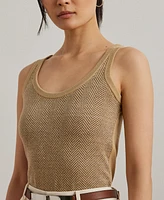 Lauren Ralph Women's Herringbone & Jersey Sweater Tank Top