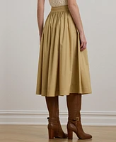 Lauren Ralph Women's Button-Front Cotton-Blend Skirt