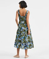 On 34th Women's Woven Gingham Tiered Scoop-Neck Tank Midi Dress