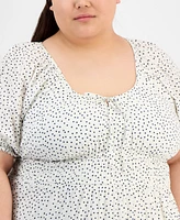 And Now This Plus Size Clip Dot Scoop-Neck Maxi Dress, Exclusively at Macy's