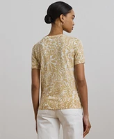 Lauren Ralph Women's Floral Cotton-Blend Short-Sleeve Sweater
