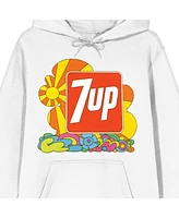 7UP Men's Colorful Doodle Long Sleeve White Adult Hooded