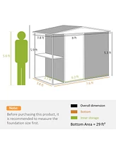 Outsunny 8 x 4ft Metal Shed, Outdoor Shed with Lock, Warm