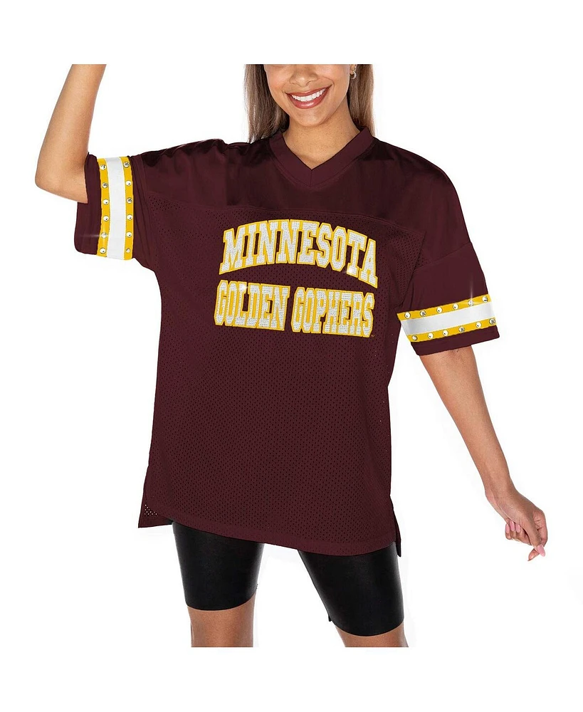 Gameday Couture Women's Maroon Minnesota Golden Gophers Until Kickoff Rhinestone Fashion T-Shirt