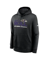 Nike Men's Black Baltimore Ravens 2024 Afc North Division Champions Locker Room Trophy Collection Pullover Hoodie