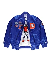 Starter Men's Royal Denver Broncos Exclusive Satin Full-Snap Varsity Jacket