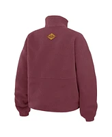 Wear by Erin Andrews Women's Burgundy Washington Commanders Polar Fleece Half-Zip Jacket