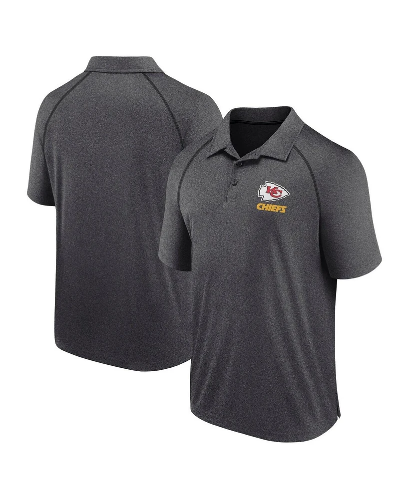 Fanatics Men's Heather Charcoal Kansas City Chiefs Making Waves Raglan Polo