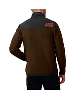 Darius Rucker Collection by Fanatics Men's Brown Cleveland Browns Color Block Polar Fleece Full-Zip Jacket