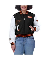 Wear by Erin Andrews Women's Black/White Cincinnati Bengals Varsity Full-Zip Jacket