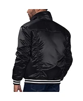 Starter x Levi's Men's Black New York Knicks Silver Label Trucker Satin Full-Snap Jacket