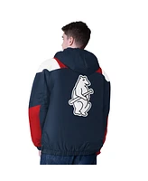 Starter Men's Navy Chicago Cubs Cooperstown Collection Charger Half-Zip Jacket