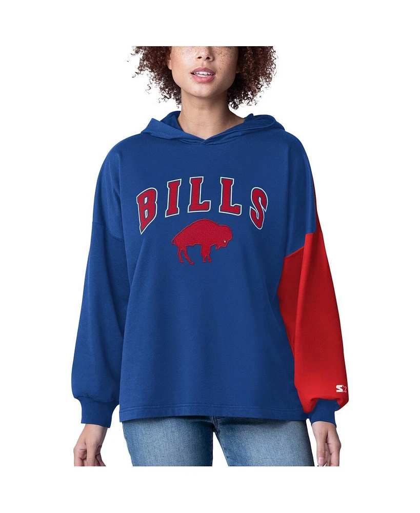 Starter Women's Royal Buffalo Bills Power Move Long Sleeve Pullover Hoodie