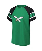 Starter Women's Kelly Green Philadelphia Eagles 1st Rounder Color Block Raglan Top