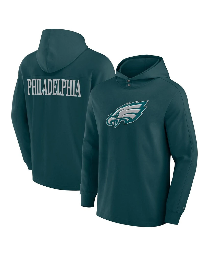 Fanatics Men's Midnight Green Philadelphia Eagles Elements Blaze Tri-Blend Long Sleeve Hoodie T-Shirt