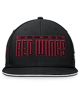 Fanatics Men's Black Detroit Red Wings Fundamental Gino Stack Snapback Hat