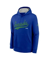 Nike Men's Royal Seattle Seahawks Rewind Club Logo Pullover Hoodie