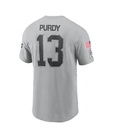 Nike Men's Brock Purdy Gray San Francisco 49ers 2024 Salute To Service Name Number T-Shirt