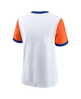 Nike Women's White/Orange Denver Broncos Rewind Ringer T-Shirt