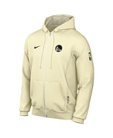 Nike Men's Cream Golden State Warriors Authentic Standard Issue Full-Zip Hoodie Jacket