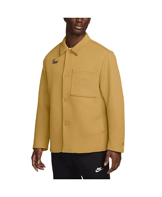 Nike Men's Gold Paris Saint-Germain Tech Fleece Button-Up Shacket