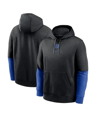 Nike Men's Black/Royal Duke Blue Devils 2024 Sideline Club Pullover Hoodie