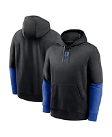 Nike Men's Black/Royal Duke Blue Devils 2024 Sideline Club Pullover Hoodie